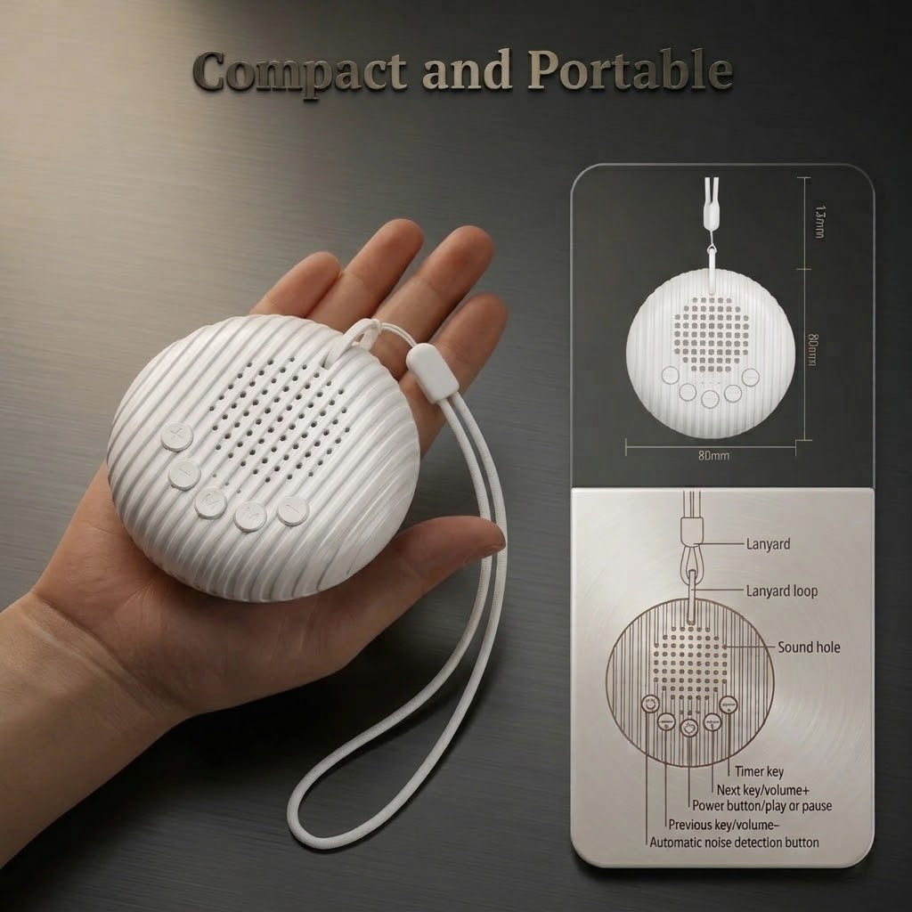 Q3 Portable Baby White Noise Machine – 10 Sounds, Rechargeable
