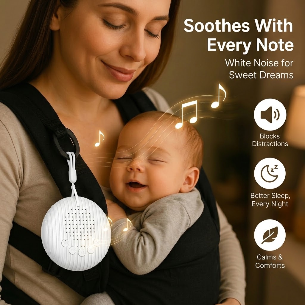 Q3 Portable Baby White Noise Machine – 10 Sounds, Rechargeable